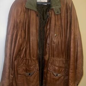 Men's Brown Leather Field Jacket